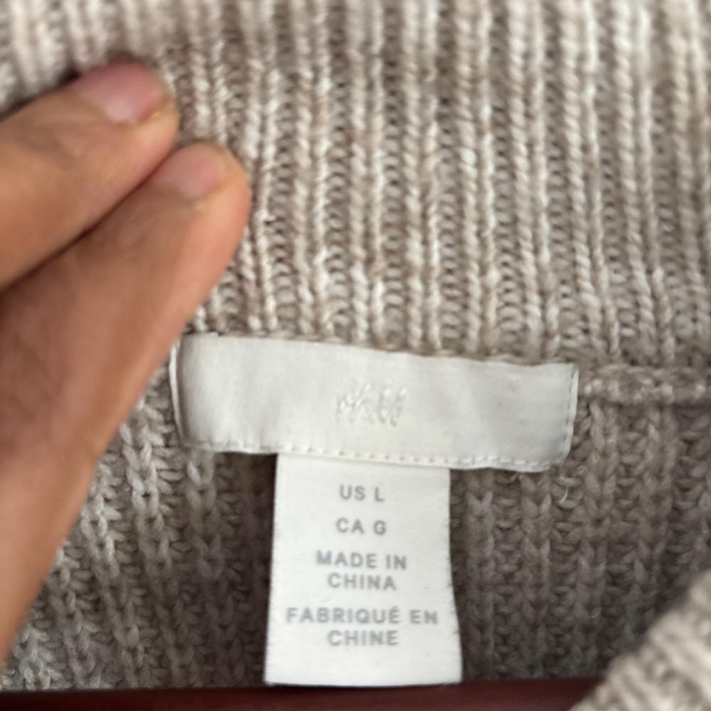 H&M Light Gray Turtleneck Sweater - L - Picture 4 of 4